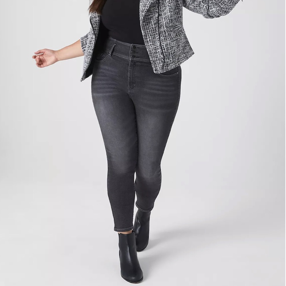 Lane Bryant Grey Denim wash 3 button jegging size 20